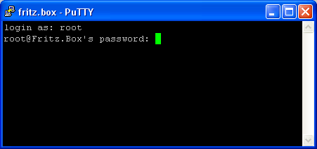 Screenshot Putty Login